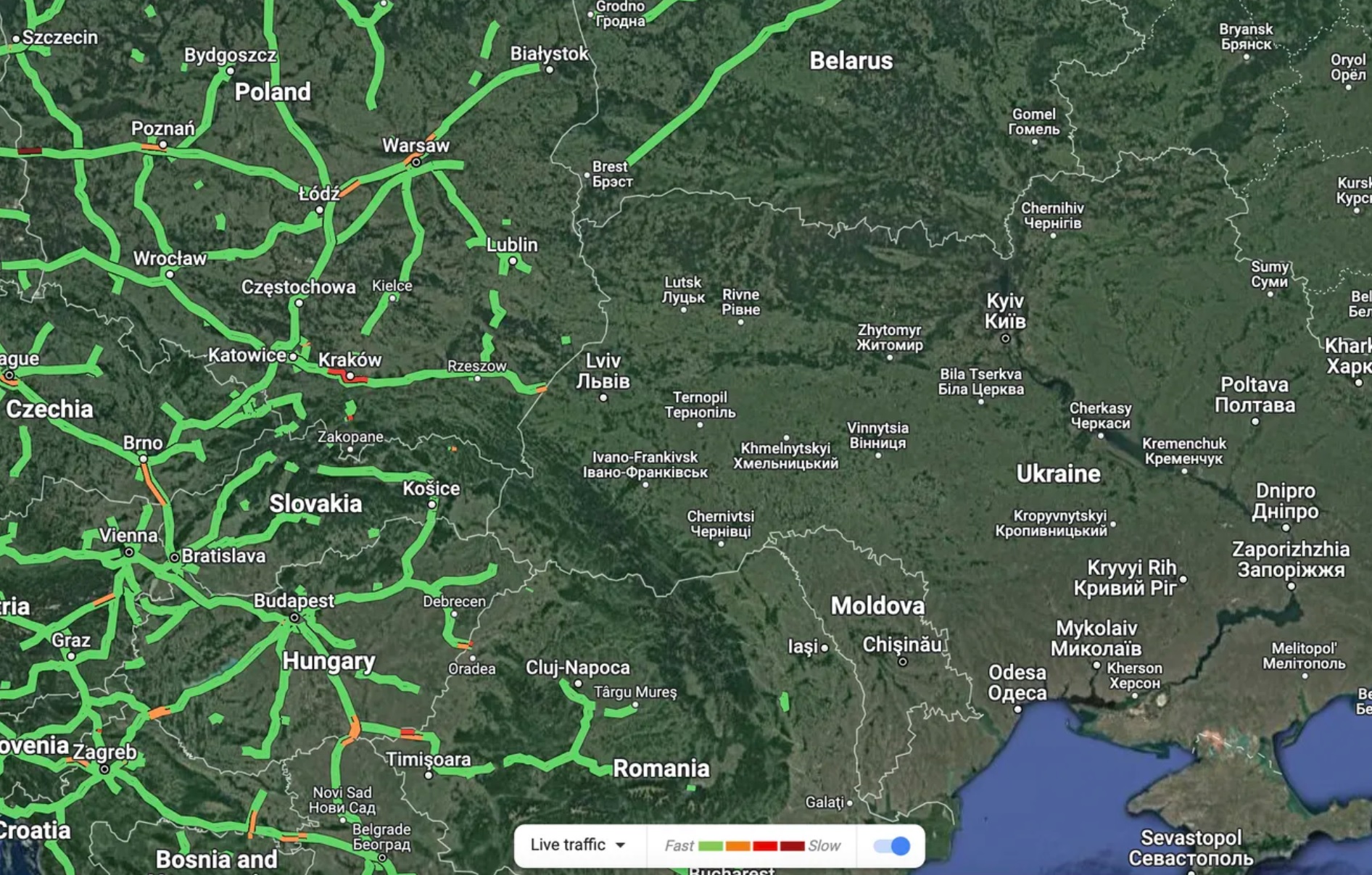 Google a dezactivat temporar funcția de trafic live pe Google Maps pentru a proteja Ucraina