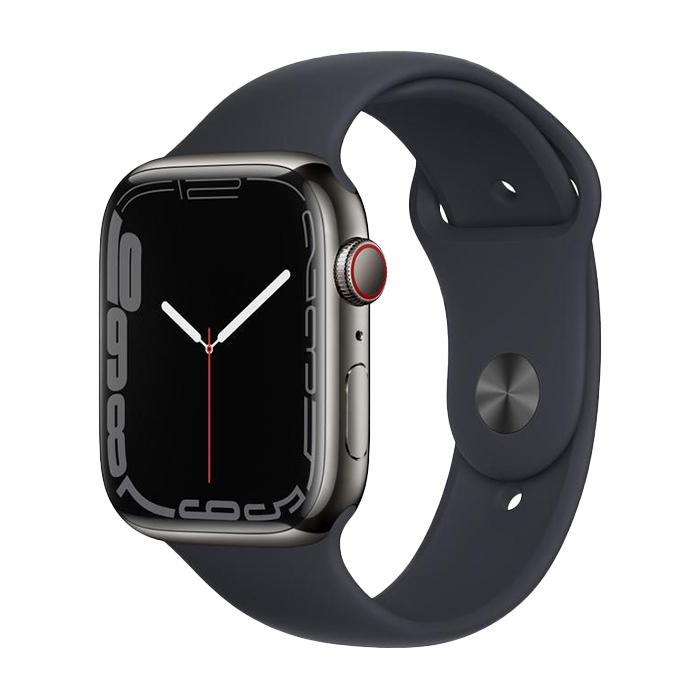 Apple Watch Series 7 2021, GPS + Cellular, Stainless Steel 45mm N/A Graphite Bun