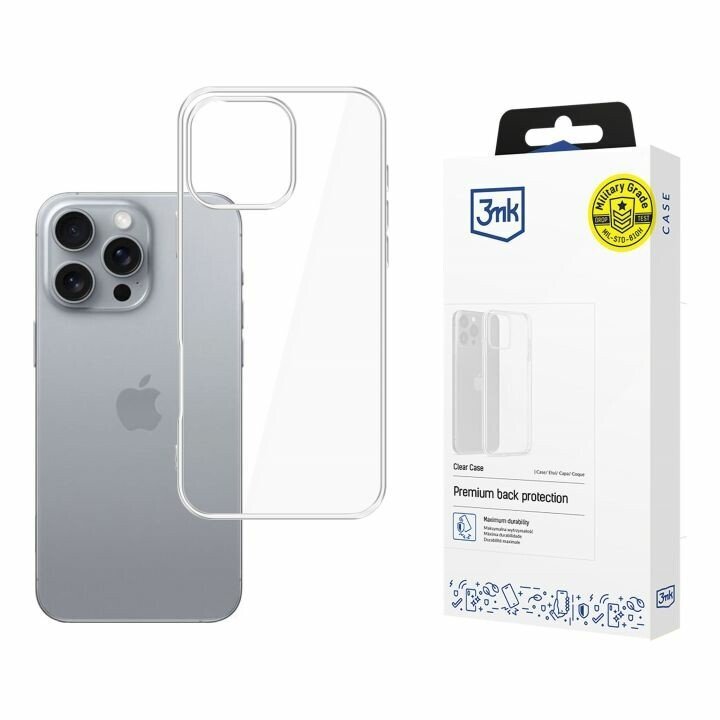 iPhone: Husa de Protectie, transparenta, 16 Pro Max, silicon dur Image